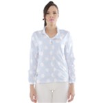 Polka Dots - White on Pastel Blue Wind Breaker (Women)