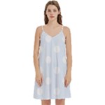 Polka Dots - White on Pastel Blue Women s Reversible Sports Bra with Border