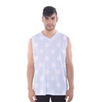 Polka Dots - White on Pastel Blue Men s Basketball Tank Top