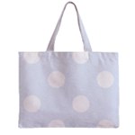 Polka Dots - White on Pastel Blue Zipper Mini Tote Bag