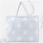 Polka Dots - White on Pastel Blue Zipper Large Tote Bag
