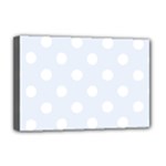 Polka Dots - White on Pastel Blue Deluxe Canvas 18  x 12  (Stretched)