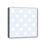 Polka Dots - White on Pastel Blue Mini Canvas 4  x 4  (Stretched)