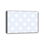Polka Dots - White on Pastel Blue Mini Canvas 6  x 4  (Stretched)