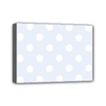 Polka Dots - White on Pastel Blue Mini Canvas 7  x 5  (Stretched)