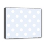 Polka Dots - White on Pastel Blue Canvas 10  x 8  (Stretched)
