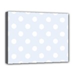 Polka Dots - White on Pastel Blue Canvas 14  x 11  (Stretched)