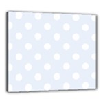 Polka Dots - White on Pastel Blue Canvas 24  x 20  (Stretched)