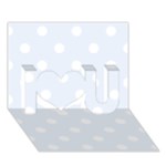 Polka Dots - White on Pastel Blue I Love You 3D Greeting Card (7x5)