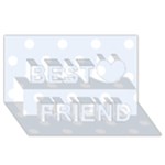 Polka Dots - White on Pastel Blue Best Friends 3D Greeting Card (8x4)
