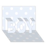 Polka Dots - White on Pastel Blue BOY 3D Greeting Card (7x5)