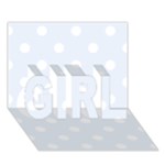 Polka Dots - White on Pastel Blue GIRL 3D Greeting Card (7x5)