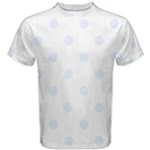 Polka Dots - Pastel Blue on White Men s Cotton Tee