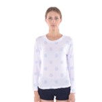 Polka Dots - Pastel Blue on White Women s Long Sleeve T-shirt