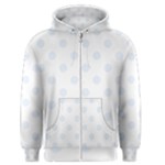 Polka Dots - Pastel Blue on White Men s Zipper Hoodie