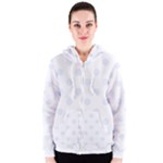 Polka Dots - Pastel Blue on White Women s Zipper Hoodie
