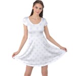Polka Dots - Pastel Blue on White Cap Sleeve Dress