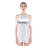 Polka Dots - Pastel Blue on White Women s Cutout Shoulder Dress