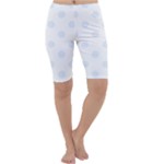 Polka Dots - Pastel Blue on White Cropped Leggings