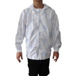 Polka Dots - Pastel Blue on White Hooded Wind Breaker (Kids)