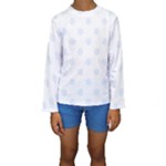 Polka Dots - Pastel Blue on White Kid s Long Sleeve Swimwear