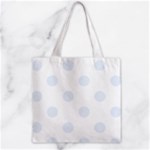 Polka Dots - Pastel Blue on White Zipper Grocery Tote Bag