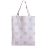 Polka Dots - Pastel Blue on White Zipper Classic Tote Bag