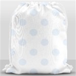 Polka Dots - Pastel Blue on White Drawstring Bag (Large)
