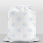 Polka Dots - Pastel Blue on White Drawstring Bag (Small)