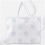 Polka Dots - Pastel Blue on White Zipper Large Tote Bag