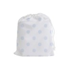 Polka Dots - Pastel Blue on White Drawstring Pouch (L)