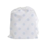 Polka Dots - Pastel Blue on White Drawstring Pouch (XL)