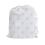 Polka Dots - Pastel Blue on White Drawstring Pouch (XXl)