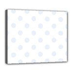 Polka Dots - Pastel Blue on White Deluxe Canvas 24  x 20  (Stretched)