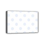 Polka Dots - Pastel Blue on White Mini Canvas 6  x 4  (Stretched)