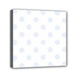 Polka Dots - Pastel Blue on White Mini Canvas 6  x 6  (Stretched)