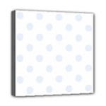 Polka Dots - Pastel Blue on White Mini Canvas 8  x 8  (Stretched)