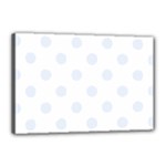 Polka Dots - Pastel Blue on White Canvas 18  x 12  (Stretched)