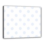 Polka Dots - Pastel Blue on White Canvas 20  x 16  (Stretched)