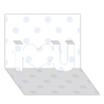 Polka Dots - Pastel Blue on White I Love You 3D Greeting Card (7x5)