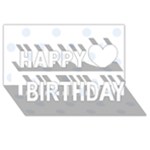 Polka Dots - Pastel Blue on White Happy Birthday 3D Greeting Card (8x4)