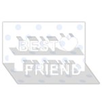 Polka Dots - Pastel Blue on White Best Friends 3D Greeting Card (8x4)