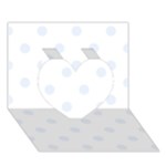 Polka Dots - Pastel Blue on White Heart 3D Greeting Card (7x5)