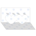 Polka Dots - Pastel Blue on White Twin Hearts 3D Greeting Card (8x4)