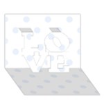 Polka Dots - Pastel Blue on White LOVE 3D Greeting Card (7x5)