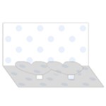 Polka Dots - Pastel Blue on White Twin Heart Bottom 3D Greeting Card (8x4)