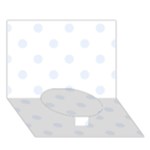 Polka Dots - Pastel Blue on White Circle Bottom 3D Greeting Card (7x5)