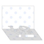 Polka Dots - Pastel Blue on White LOVE Bottom 3D Greeting Card (7x5)