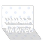 Polka Dots - Pastel Blue on White YOU ARE INVITED 3D Greeting Card (7x5)