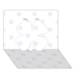Polka Dots - Pastel Blue on White Clover 3D Greeting Card (7x5)
